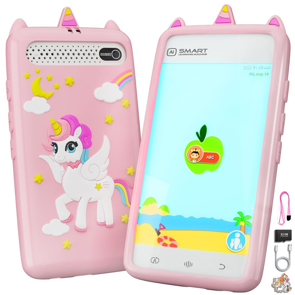 Kids Smart Phone for Girls  3.97" Touchscreen Phone with HD Camera, Built-in Learning Games, MP3 Music Player & 32GB Memory Card  Educational Learning Device and Fun Gift for Boys Ages 310