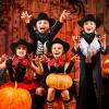 Unittype 20 Pcs Christmas Western Costume Cowboy Hats Set Kids Cowgirl Themed Party Felt Bandanna Hat with Paisley Bulk(Black) view 3