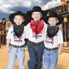 Unittype 20 Pcs Christmas Western Costume Cowboy Hats Set Kids Cowgirl Themed Party Felt Bandanna Hat with Paisley Bulk(Black) view 4