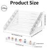 2 Pack Card Display Stand for Trading Card Greeting Card Display Stand, Versatile 7 Tier Figurine Crystal Display Shelf for Collectibles, Pops, PSA Cards, Sports Cards, Business Cards view 2