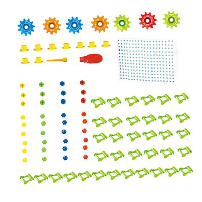 Kisangel 1 Set DIY Gear Wheel Assemble Disassemble Toolbox for Bright Colors Safe Material Enhances Imagination Motor Skills Fun Learning Activity