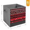 6PCS Collapsible Storage Bins with Dual Handles Fabric Storage Basket Foldable Cubes Organizer Baskets Striped Polka Dot Stars Storage Boxes for Organizing Clothing Cube Storage Organizer Bins view 2