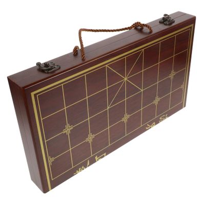 Abaodam Wooden Xiangqi Set for Adults and Kids Portable Dual-Function Storage Chess Box Folding Board Chinese Chess Game for Travel and Home Play