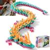 TXB3DOK 24" Large 3D Printed Dragon Bigger Fidget Animals Toys, Oversized Flexible Articulated Crystal Fidget Toy, Huge 3D Printed Dragon Toys Gift for Desk and Home Decor (Rainbow, 24 inch) view 1