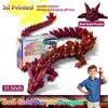 TXB3DOK 31.5" Giant 3D Printed Dragon Large 3D Dragon Model, Big 3D Printed Figure, Oversized Poseable Articulated Toy, Fantasy Collectible Gift for Desk and Home Dcor (Purple Gold, 31.5 inch) view 2