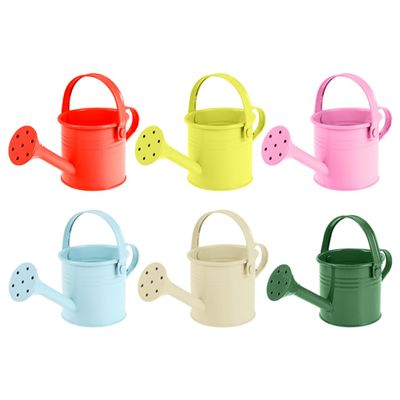 Gatuida 6pcs Kids Metal Watering Can, Small Metal Flower Garden Watering Can Gardening Tools for Outdoor Indoor Plants, Assorted Colors, 5.90 x 2.95 x 2.95 Inch