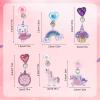 Mikovivi 6 Pairs Colorful Clip on Drop Earrings Set, Resin No Pierced Design Kids Child Dangle Earrings Cute Butterfly Ear Clips for Children Toddler Party Daily Wearing Princess Jewelry view 2