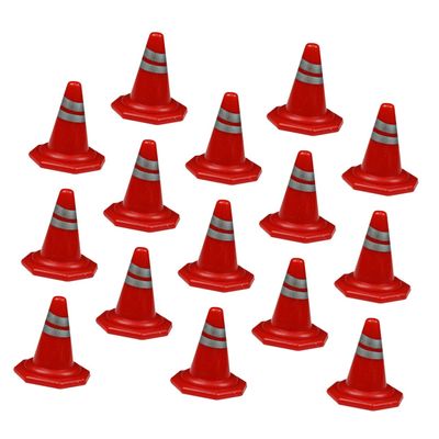 BESPORTBLE 15Pcs Plastic Traffic Cones Model Simulation Roadblock Teaching for Home Lightweight and Compact for Education Photography and Micro Landscape Props