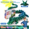 31.5 Large 3D Printed Dragon Bigger Fidget Animals Toys, Giant Flexible Articulated Fidget Toy, Huge 3D Printed Crystal Dragon Halloween Home Office Executive Desk Decor, Christmas 3D Print Toy view 2