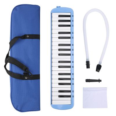 37 Keys Melodica Instrument, Musical Instrument Air Piano Keyboard Pianica for Kids Adults Beginners Professional Training with Carrying Bag (Blue)