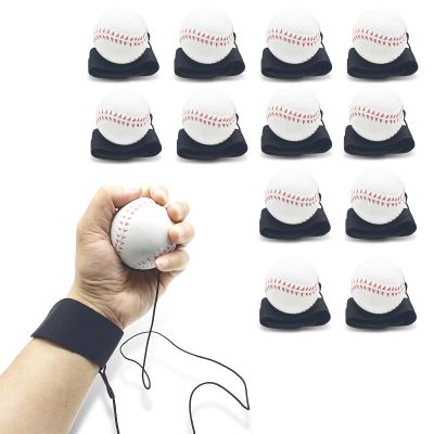4/8/16 Pack 2.36 inch Wrist Return Balls Baseballs on a String with Wristband - for Kids, Teens & Adults - Fun Sports Gift for Wrist Exercise Hand-Eye Coordination & Rebound Practice (16, White)
