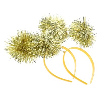 BIUDECO 2pcs Tinsel Bopper Headbands for Kids Sparkly Hair Bands Pom Poms Fun Party Headdress for Birthdays and Holidays