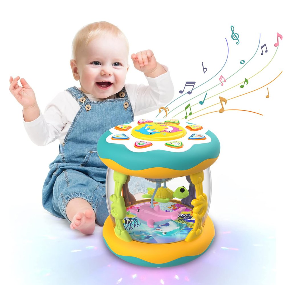 CATNA BUTY Baby Musical Toy12-24 Months - Ocean Projector with Rotating Lights, Night Light Toy, Crawling Learning Toy, Gifts for Boys & Girls