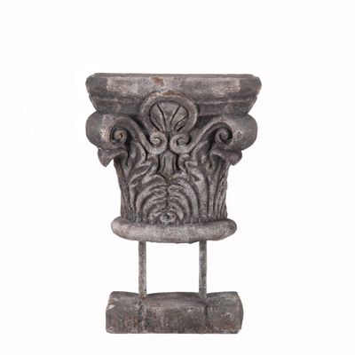 10.5 x 5.5 x 16 in. Ceramic Decor on Stand Grey
