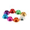 M3 Colourful Anodized Aluminum Alloy Cone Cup Head Washer Cap Head Gaskets for RC Parts 8Colors 50PCS(Green) view 1