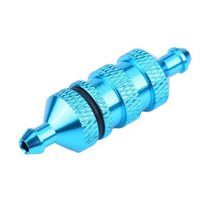 Aluminum Alloy Oil Fuel Filter for RC 1/8 1/10 Model Car, Small Size and Light, Ideal Spare Part, for RC Car Owners, Goldbluepurple (Blue)