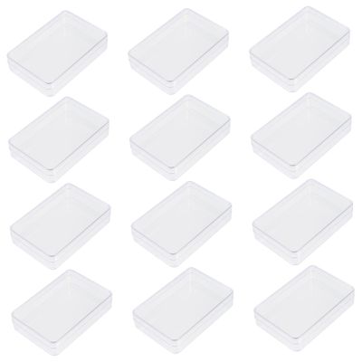 GARIOUANS 12pcs Plastic Poker Card Storage Boxes Rectangular Containers for Organizing Cards Beads Buttons More for Home Office Use