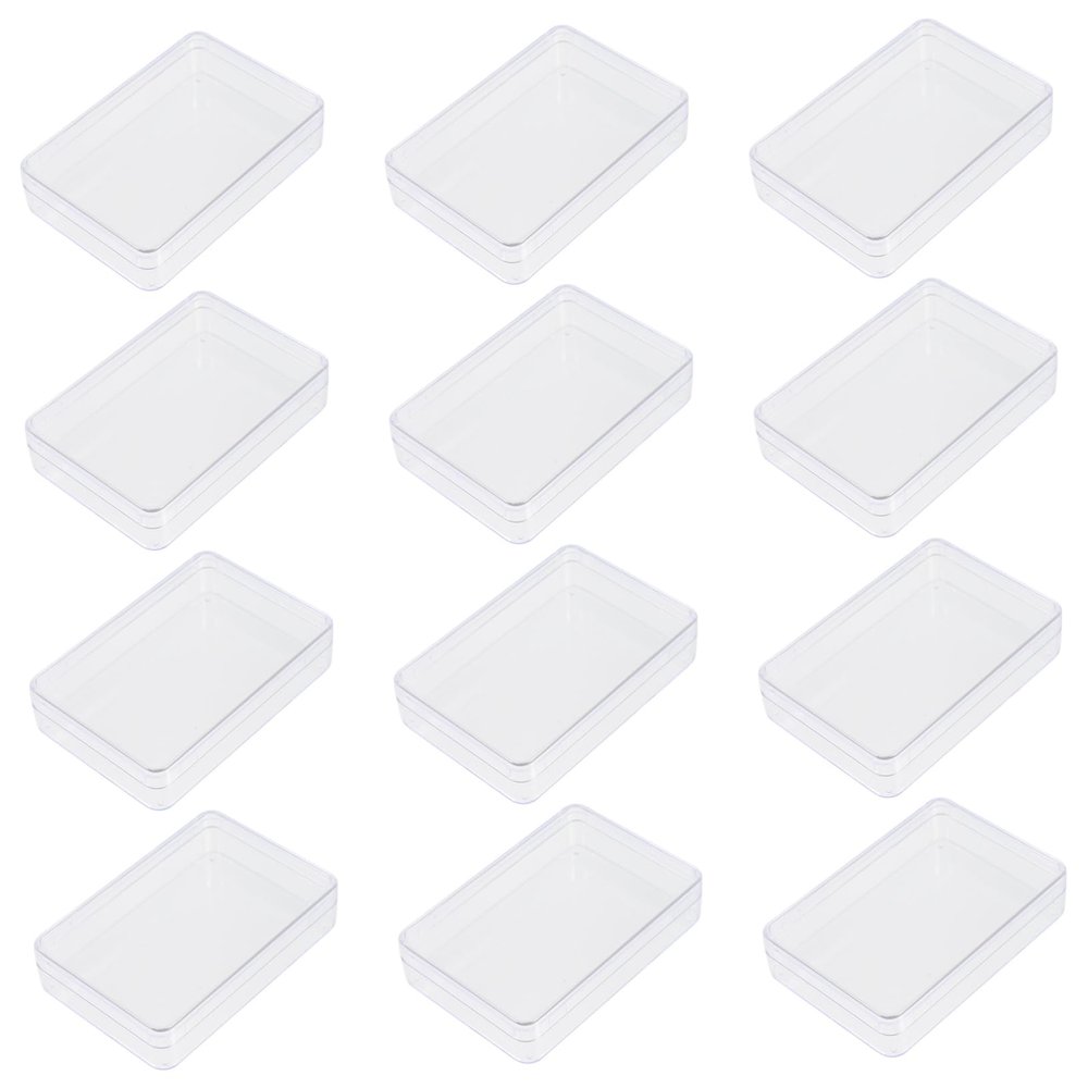 GARIOUANS 12pcs Plastic Poker Card Storage Boxes Rectangular Containers for Organizing Cards Beads Buttons More for Home Office Use