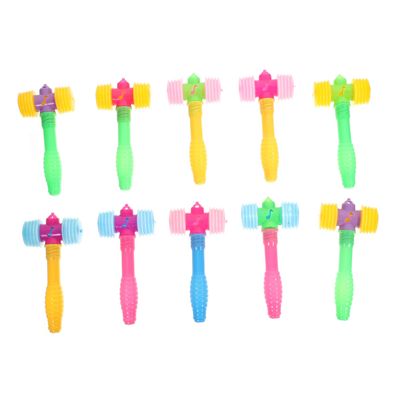 Luxshiny 10 Pcs Squeaky Hammer Toys Set for Kids Colorful Plastic Mallet Sound Educational Pounding Toys for Toddlers and Babies Fun Plaything for Boys and Girls