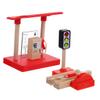 Toddmomy Wooden Train Track Accessories 2-Piece Toy Set for Boys and Girls DIY Gas Station Model Playset Sand Table Decoration view 1