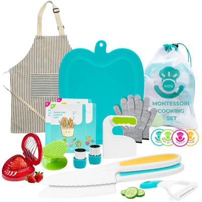 Tovla Jr. Kids Safe Knife and Cutting Board Set | Real Cooking | Ages 4-10