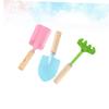 Kisangel 2 Sets Gardening Tools Mini Metal Trowel with Sturdy Wooden Handles Safe for Rake Shovel Trowel for Boys Random Color Random Color view 3