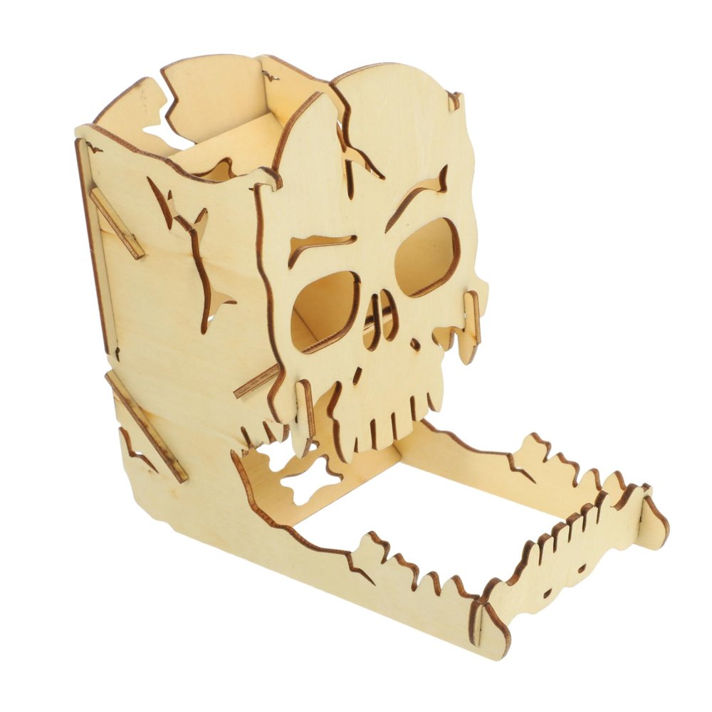 BESPORTBLE Wooden Skull Dice Tower Compact Lightweight Game Dice Prop for Role Playing Party Games Practical Design for Easy Use Stylish Gameplay for Ktv Bars Travel