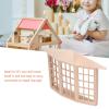 1/12 Exquisite Miniature Birchwood Bay Window, 45 Degree Corner 3 Sided DIY Model with Fine Polishing, Installation, and 3 Window Stickers view 4