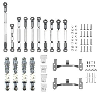 RC Upgrade Parts for C14 for C24 for C24-1 Metal Steering Link Rod Pull Rod Mounts Shock Absorbers Set for 1/16 RC Car Upgrade