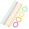 EJMGYJOR Neon plastic bead necklace bracelet 8-piece set, women's retro clothing accessories, jewelry party, dance party, makeup party, dance party accessories view 1