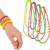 EJMGYJOR Neon plastic bead necklace bracelet 8-piece set, women's retro clothing accessories, jewelry party, dance party, makeup party, dance party accessories view 3