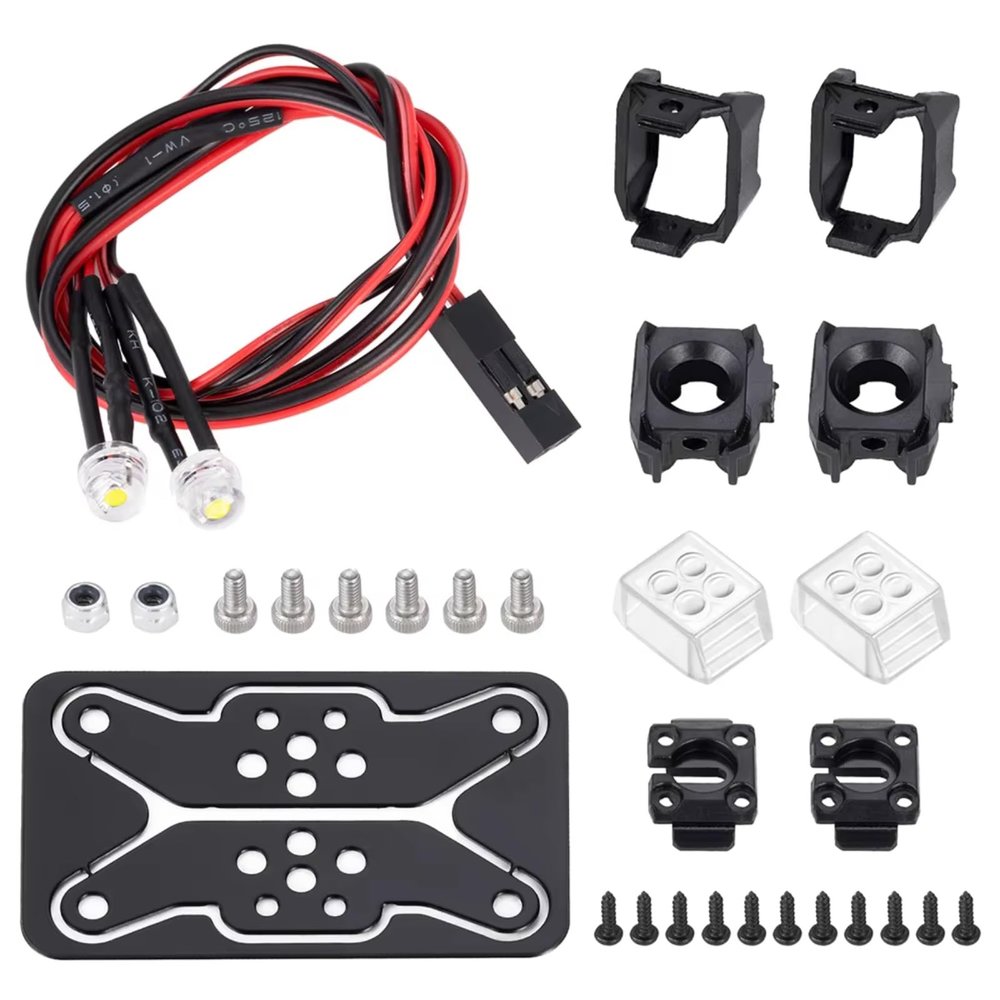 for TRX-4 for TRX-6 for Axial for SCX10 1/10 Light Spotlight Headlamp with Bracket RC Crawler Model Car Upgrade Parts Rc Car Headlamps Lights(White)