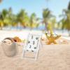 Accessories Set for 17cm Doll,Miniature Straw hat/Sunglasses/Wooden Folding Beach Chairs Compatible with Labubu 15cm/17cm Dolls,No Doll(A#3) view 3