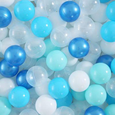 Realhaha Ball Pit Balls 200 Play Balls Plastic Balls for Baby Girls Toddlers Kids Play Tent Pool Playhouse Playpen Party Decoration, Dark Blue Blue Green White Clear
