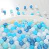 Realhaha Ball Pit Balls 200 Play Balls Plastic Balls for Baby Girls Toddlers Kids Play Tent Pool Playhouse Playpen Party Decoration, Dark Blue Blue Green White Clear view 2