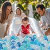 Realhaha Ball Pit Balls 200 Play Balls Plastic Balls for Baby Girls Toddlers Kids Play Tent Pool Playhouse Playpen Party Decoration, Dark Blue Blue Green White Clear view 3