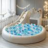 Realhaha Ball Pit Balls 200 Play Balls Plastic Balls for Baby Girls Toddlers Kids Play Tent Pool Playhouse Playpen Party Decoration, Dark Blue Blue Green White Clear view 4