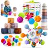 6 in 1 Baby Toys 6 to 12 Months, Montessori Toy for 1 Year Old, Infant Teething Toy Stacking Blocks Cups,Sorting Sensory Bin, Matching Egg Sensory Ball Educational Learning Gift for Toddlers Aged 1-3 view 1