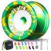 MAGICYOYO V6S LOCUS Responsive Yoyo for Kids, Professional FingerSpin Yo Yo Trick for Adults, Dual Purpose Design with Unresponsive Yoyo Bearing+12 Yo-yo Strings+Bearing Tool+Case Bag (Green Yellow) view 1