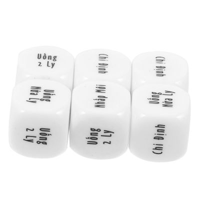 BESPORTBLE 6pcs Vietnamese Drinking Game Dice Props for Parties Bars LRC Dice Game Drunk