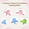 3 Packs Baby Teething Toy for 3-6 6-12 Months - Baby Teether Chew Infant Toys 3-6 Months Soft Silicone Hand Teethers for Babies 24 Months,Easy to Grasp Teething Relief Stocking Stuffers view 2