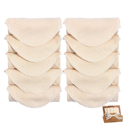 10-Pack Organic Cotton Baby Washcloths | Ultra-Soft Newborn Face Bath Towel - Reusable Baby Wipes for Delicate Skin Thin & Lightweight, Perfect for Babies, Kids, Toddlers, Infant (Stripes)