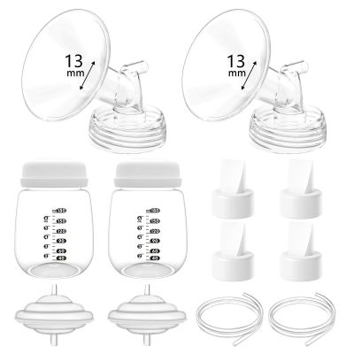 13mm Pump Parts Compatible with Spectra S1/S2/9 Plus,Spectra Replacement Pump Parts,Full Set Replace Include 13mm Flange, Duckbill Valve, Backflow Protector, Tubing and Bottle