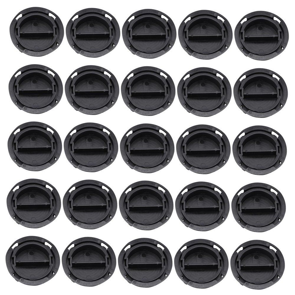 OSALADI 50Pcs Plastic Piggy Bank Bottom Plugs Round Stoppers for Plaster Doll Figurines Black Closure Inserts for Savings Boxes and Crafts