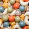 TRENDPLAY Star Ball Pit Balls 200-Piece Set: Vibrant Mix of Shapes - Mix Stars Shapes for Kids, Perfect for Parties, Playtime, Cream Orange+ Green+ Blue+ Clear view 1