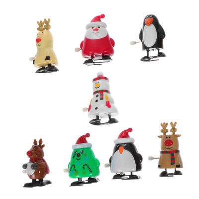 Abaodam 8 Pcs Wind Up for Christmas Iron Spring Clockwork for Fun Desk Decorations Portable Lightweight Christmas Party Supplies Random Color