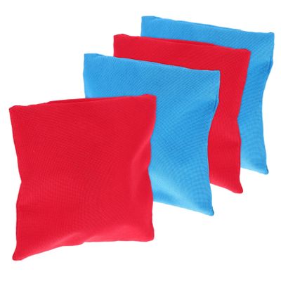 BESPORTBLE 4pcs Small Beanbags for Toss Games Durable Non-Filled Square Bean Bags for Boy Girl Fun Outdoor Party Supplies Red Blue Colors for