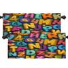 Batmerry Colorful Alphabet Kids Learning Aid Kitchen Curtains, Fun Typography Letter Art Window Treatments Blackout Valance Curtain for Living Room/Bathroom, 2 Pack 52X18 Inches view 1