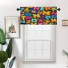 Batmerry Colorful Alphabet Kids Learning Aid Kitchen Curtains, Fun Typography Letter Art Window Treatments Blackout Valance Curtain for Living Room/Bathroom, 2 Pack 52X18 Inches view 2
