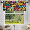 Batmerry Colorful Alphabet Kids Learning Aid Kitchen Curtains, Fun Typography Letter Art Window Treatments Blackout Valance Curtain for Living Room/Bathroom, 2 Pack 52X18 Inches view 3